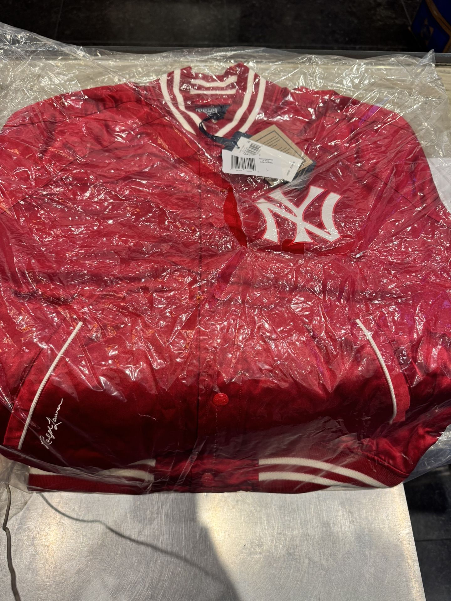 Yankees Polo Ralph Lauren Satin Jacket - Red