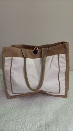 Jute and Canvas Tote Bag