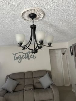 Ceiling Lamp And Coffee Table