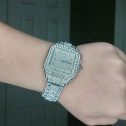 Iced Out Watch Cubic Zirconia Stainless Steel "C" Tag
