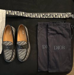 Dior Oblique Loafers with Dust Bags and Belt