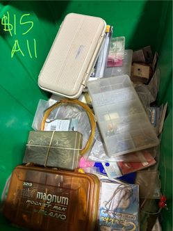 Box of fishing items