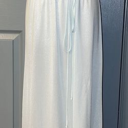 Flair Vintage Lace Trim Blue Long Nylon Nightgown. Made In USA