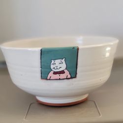 Vintage H. Linquist Redware Pottery Bowl Hand Thrown Hand Glazed Pig