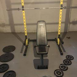 HulkFit Squat Rack w/ equipment 