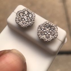 Real Diamond 925 Earrings With Screw on backs