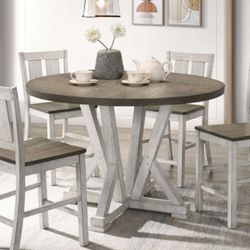 Farmhouse Counter height Dining Table + 4 Chairs