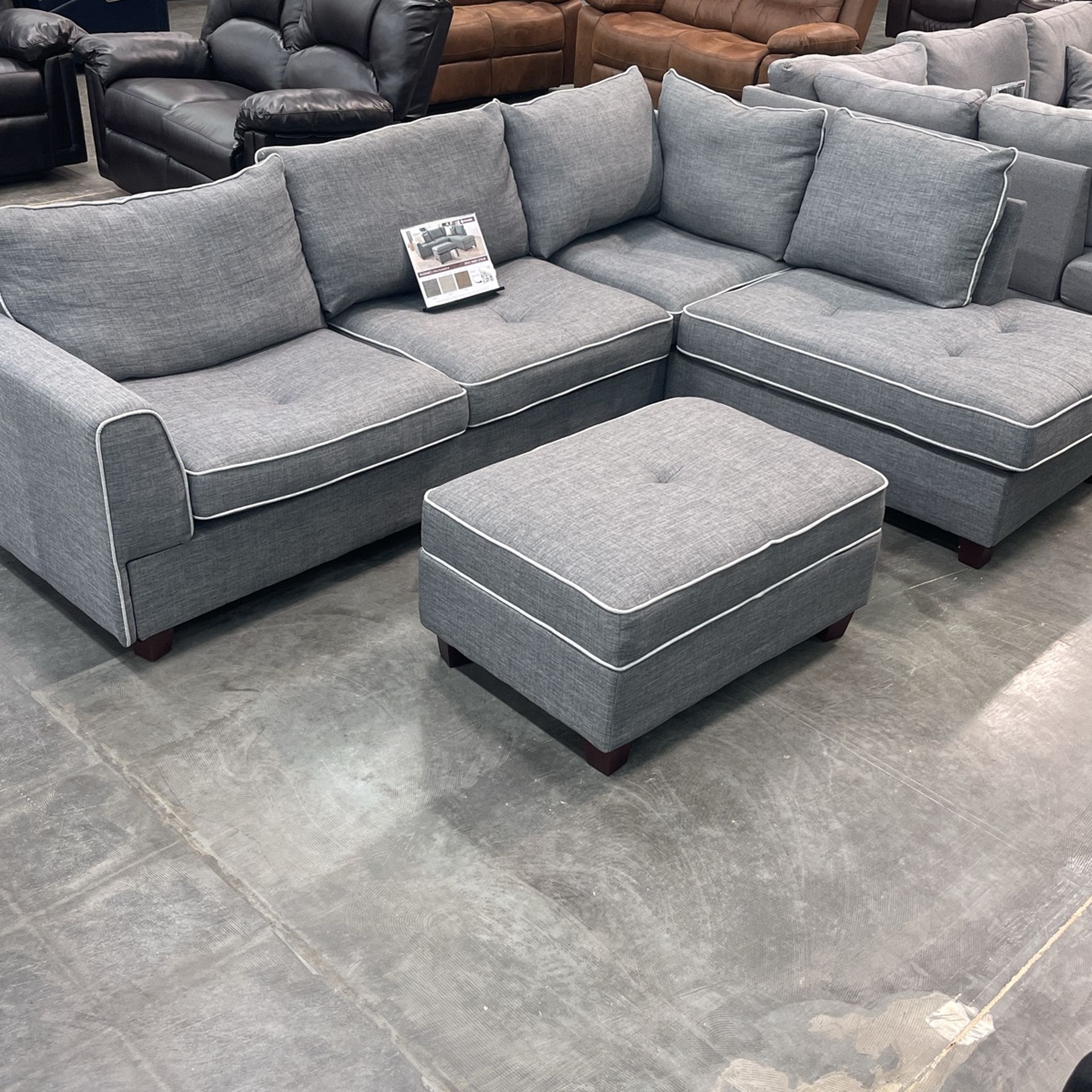 Grey Sofa Sectional With Ottoman