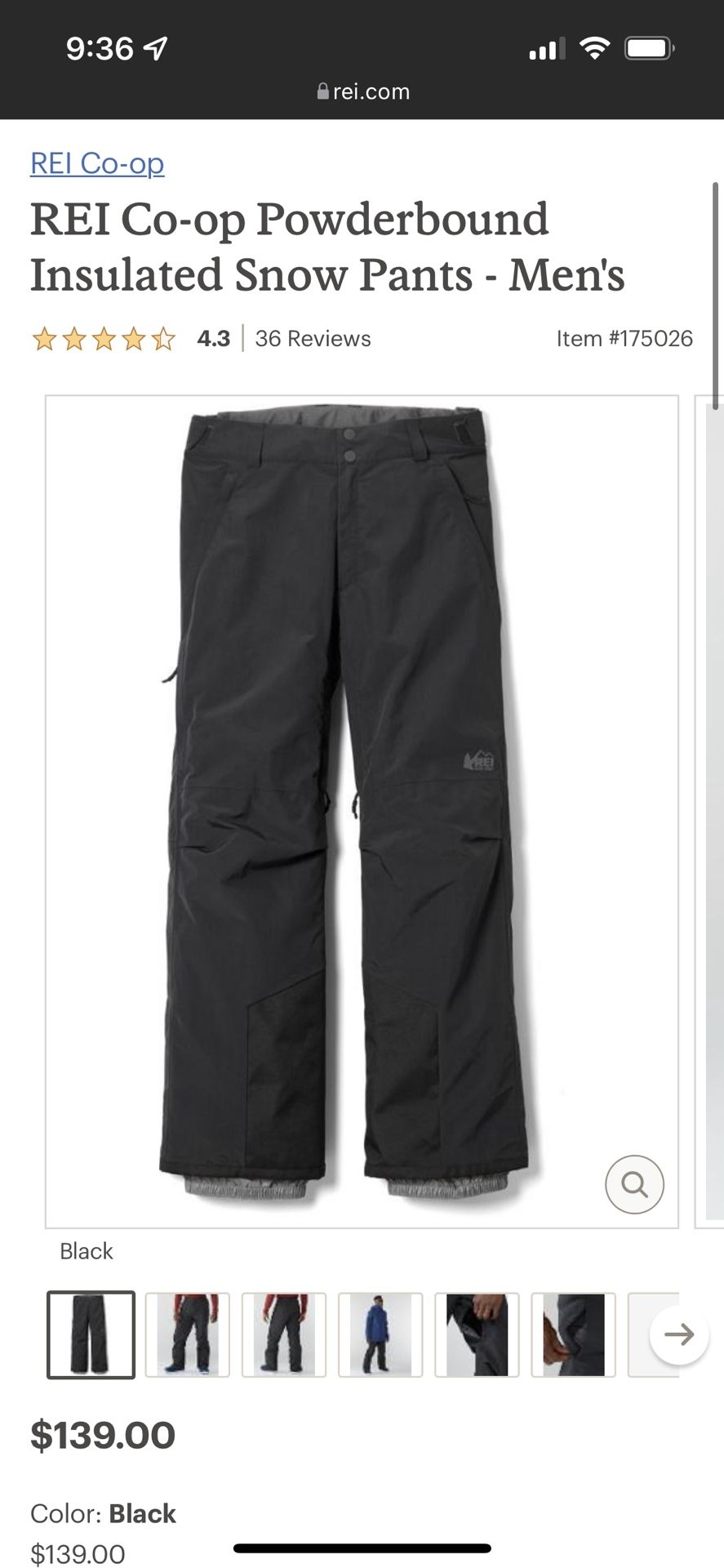Rei Snow pants