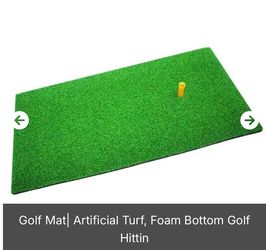 Portable Golf Hitting Mat – Artificial Turf Practice Mat with Rubber Tee (15” x 24”)