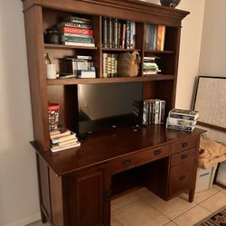 Large Wood Desk/ Bookshelf