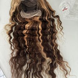 28in Human Hair Highlights 13x6 Lace Frontal Wig