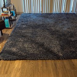 Navy Blue Shaggy Rug 