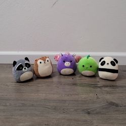 Toys.  5  Small  Squishmallows Plush Toys New.