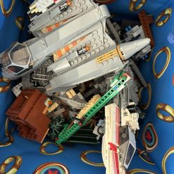 Box of star wars and harry potter lego