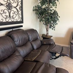 Sofa Recliner And Artificial Tree