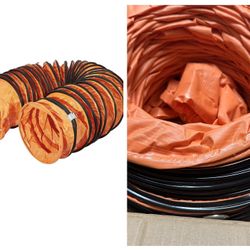 PVC Flexible Duct Hose, HVAC Duct Hosing Flame Retardant for Ventilator Utility Blower Fan with Adjustable Rope and D-Ring, Easy Storage (12inx16ft