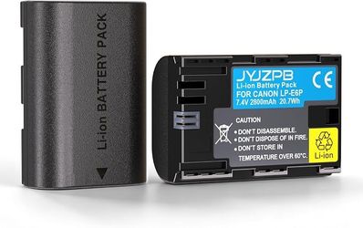 2-Pack Canon LP-E6P Replacement Batteries – 2800mAh
