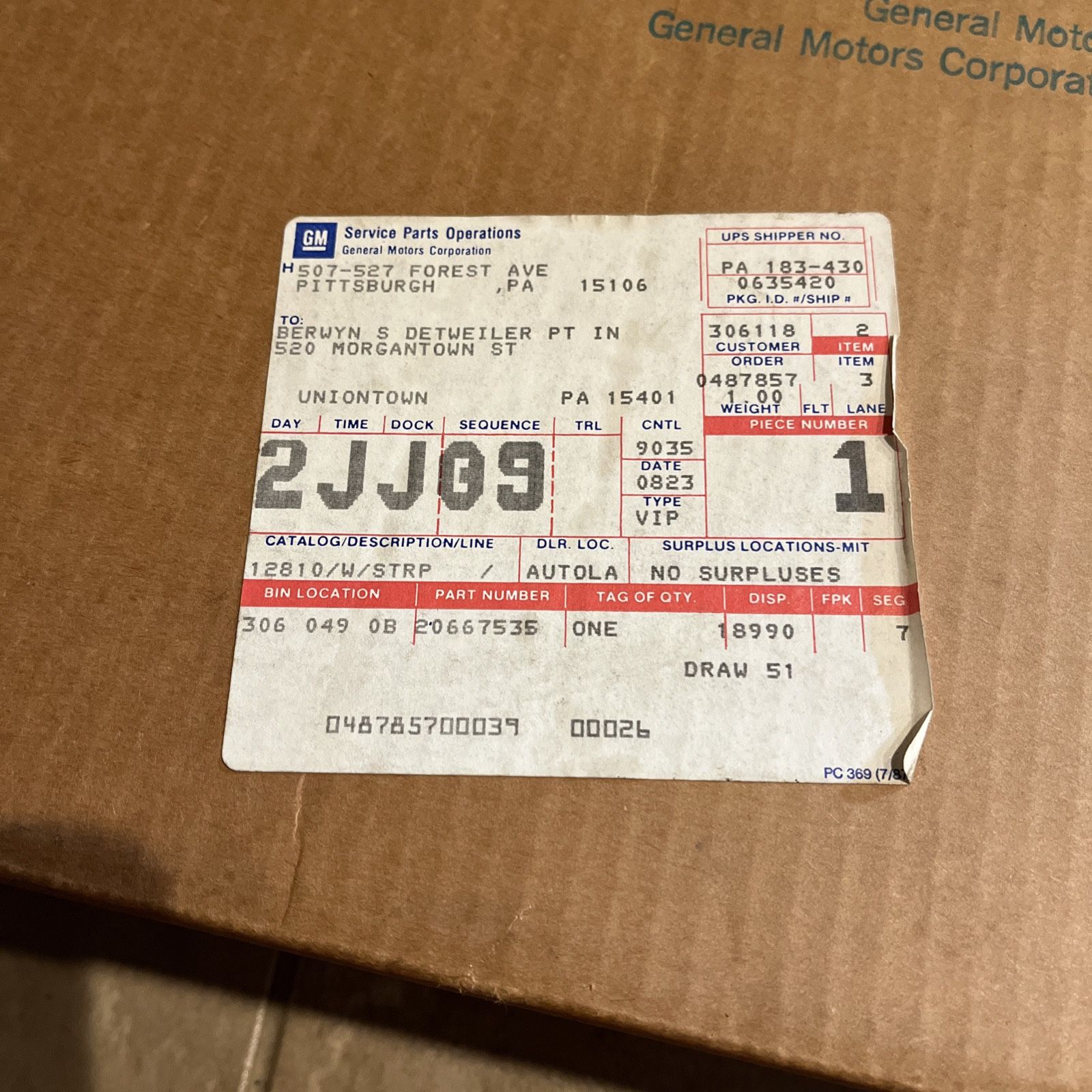 82-92 Firebird Camaro T Top Left Side Gasket Gm !