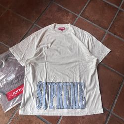 Supreme Big Letter Tee “White/Blue” – Size XL