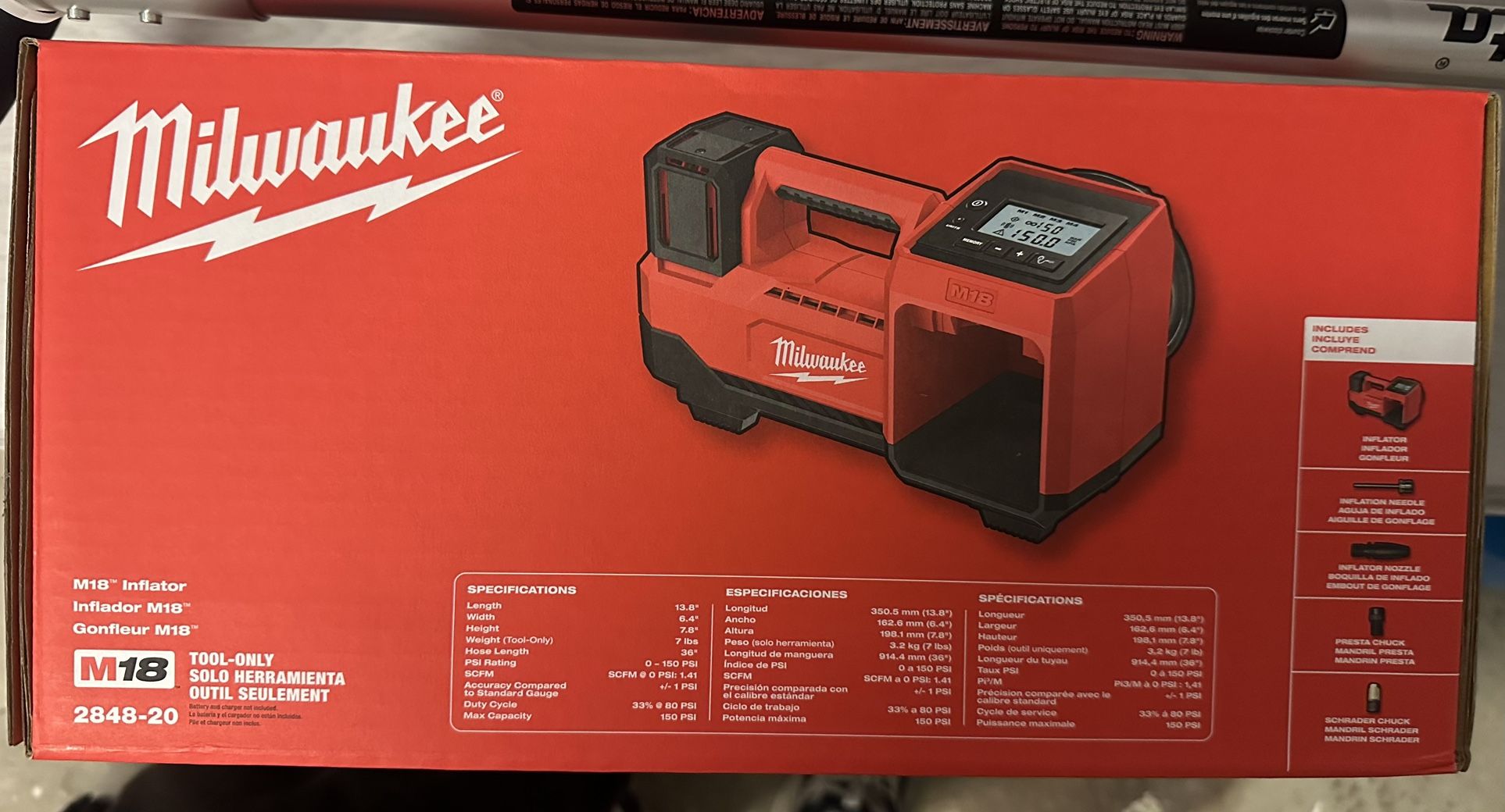 M18 18-Volt Lithium-Ion Cordless Electric Portable Inflator (Tool-Only)
