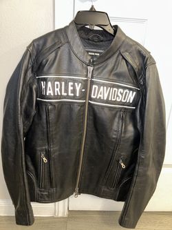Harley-Davidson Road Warrior Leather Jacket Mens S Genuine Cowhide Emboss