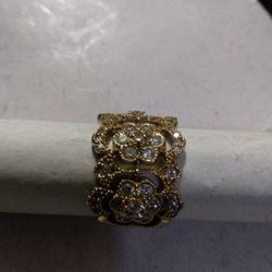 14K Gold Ring With 1.75 Carats Of Diamonds Size 7 1/4 Use