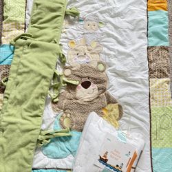 Crib Wraps (3 Pieces), Duvet And Baby Monthly Milestone Blanket