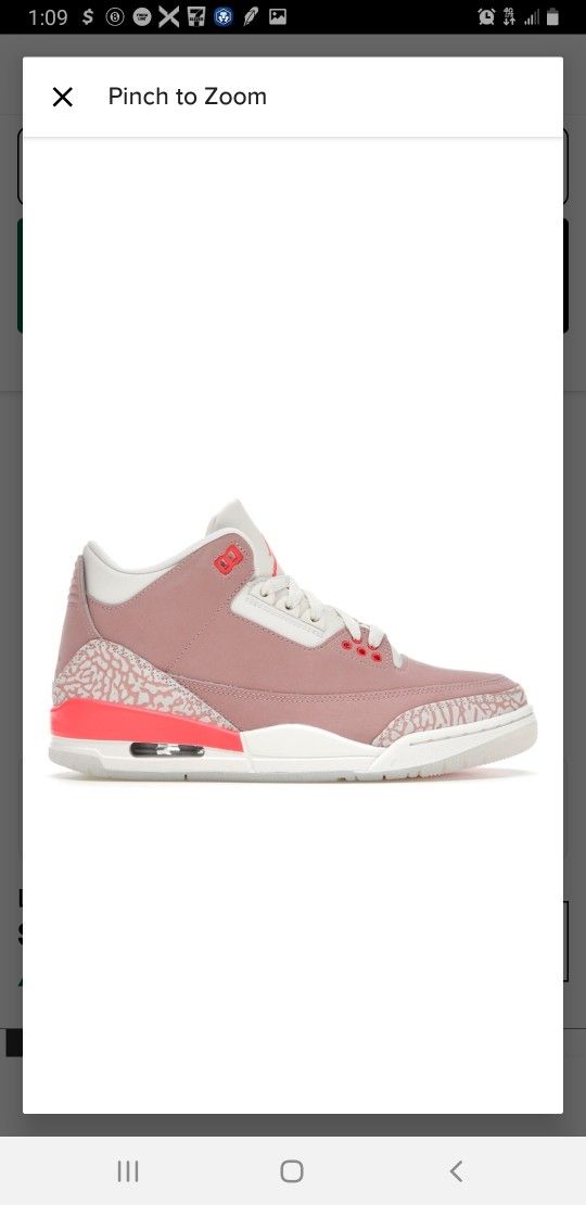 Jordan 3 Retro Rust Pink Sz. 9.5W/ 8M