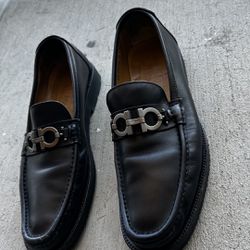  Ferragamo men's Shoes (black Leather)
