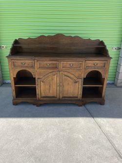 Vintage Antique Hickory White Cabinet Dresser Hutch