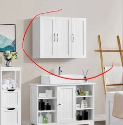 Storage White Wall-Mounted Cabinet