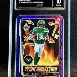 2022 Phoenix 🔥 Garrett Wilson 🔥 Hot Routes Purple Rookie 107/125 GMA 10 💎 Mint - New York Jets