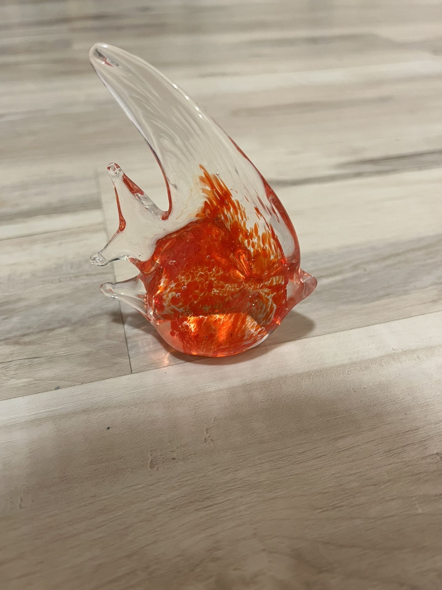 glass fish paperweight