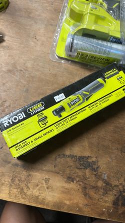 RYOBI USB Lithium 3/8 in. Ratchet Kit with 2.0 Ah Battery and USB Charging Cable