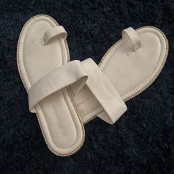 White Sandals, Gold Trim, Bcb Gen