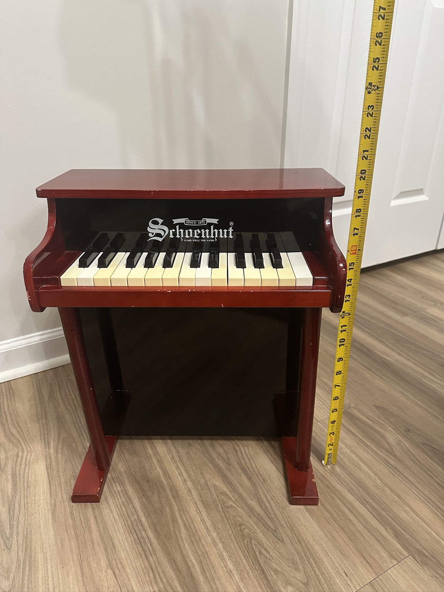 VINTAGE Schoenhut 25-Key My First Piano II Red Wooden Mini Baby Keyboard USED
