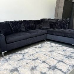 😍 Brand New Black L Shape Sectional Sofa/couch with Pillows | Pay After Delivery 🍁