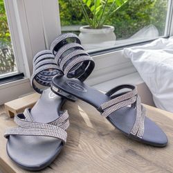 Women's Rhinestone Ankle Wrap Sandal