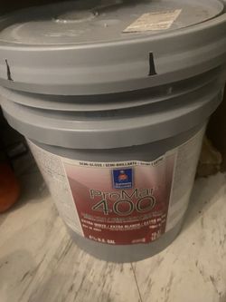 5Gal. White semigloss paint. New/sealed