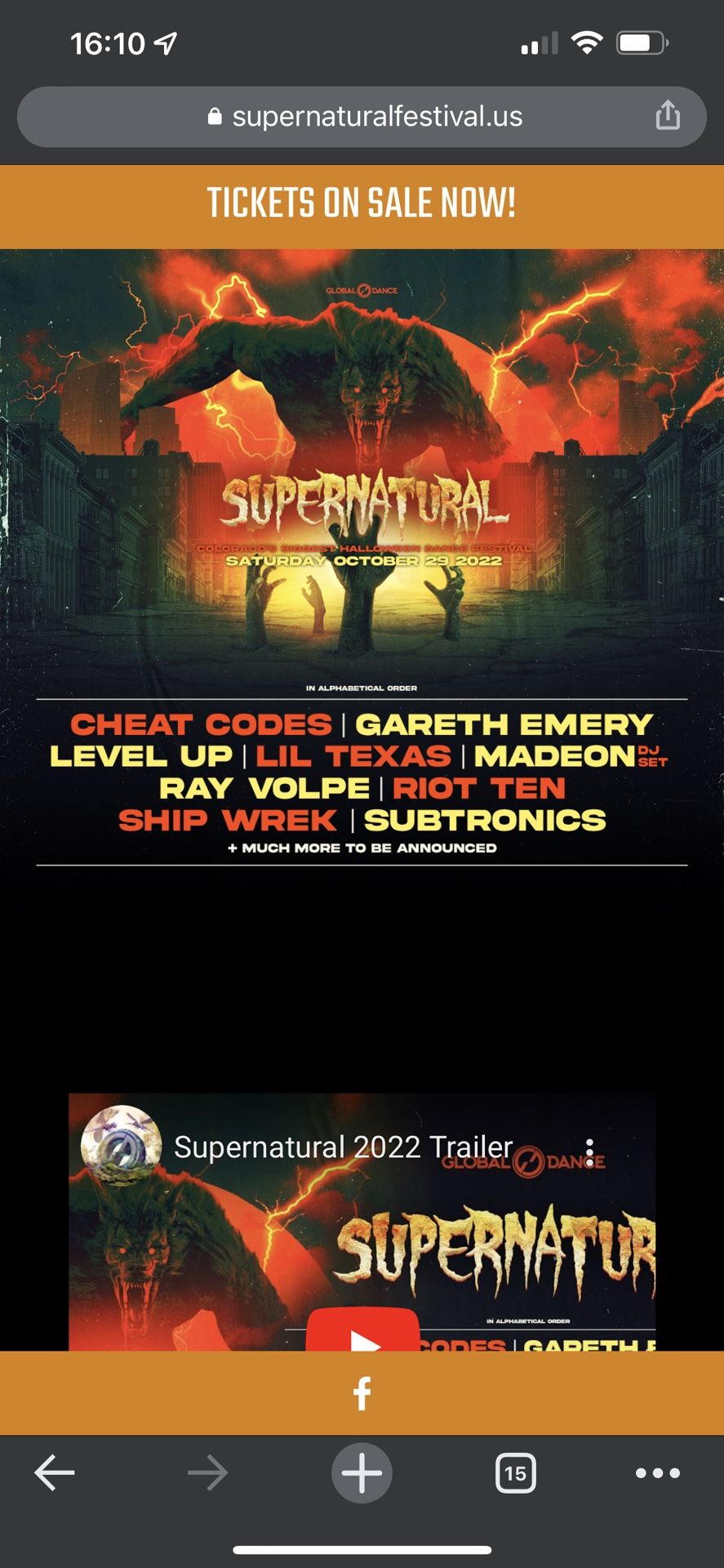 Tickets For Supernatural Festival