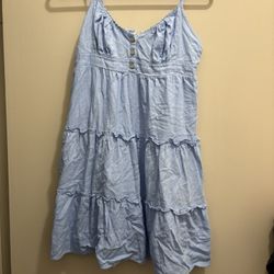 Light Blue Tiered Sundress - Size Medium 