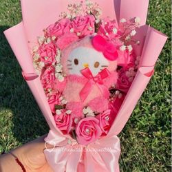 Eternal Scented Roses Hello Kitty Bouquet 💕🎀(different Colors Available)brendas.bouquetsss