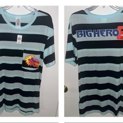 DISNEY Big Hero 6 Baymax Jersey Style Shirt w/ Front Pocket (NWT)