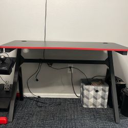 Red carbon fiber Gaming Desk