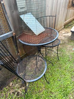 Metal table and chairs