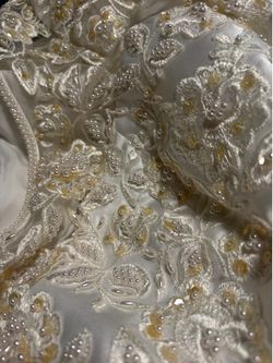 Ivory Beaded Floral Embroidered Bridal Gown