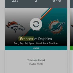 How much are Dolphins vs. Broncos tickets for Hard Rock Stadium?