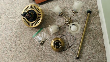 Vintage brass ceiling fan