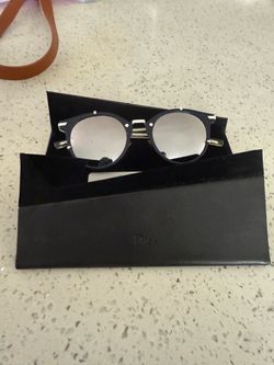 Christian Dior Style Round Sunglasses with Dior Case & Card